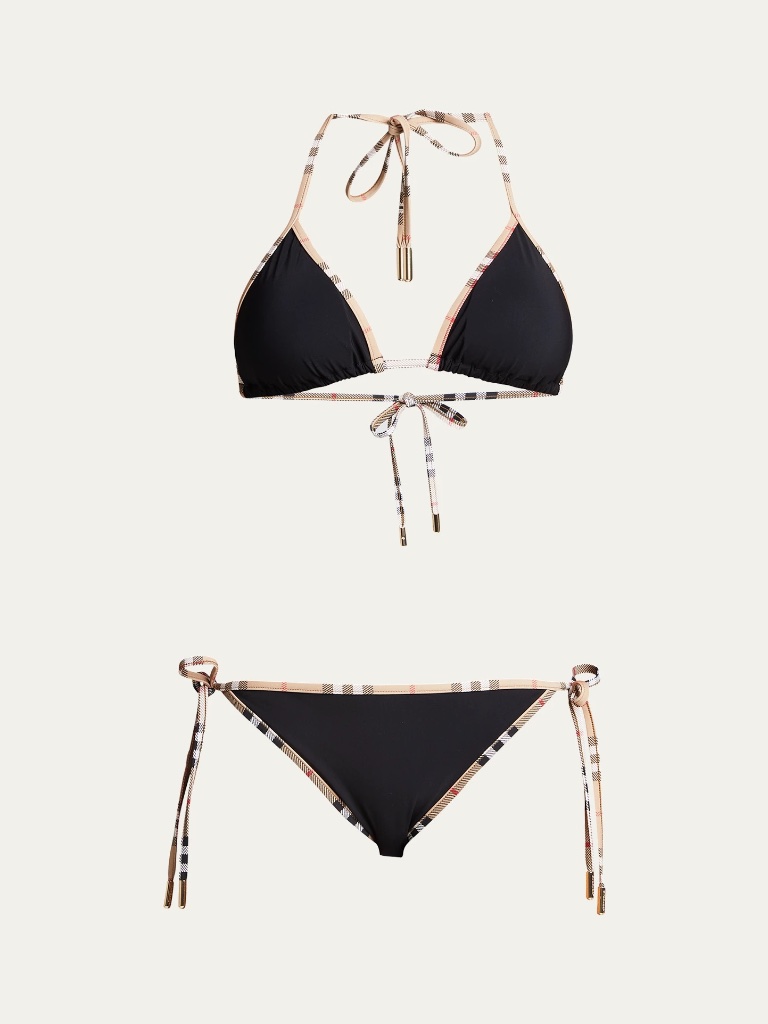 Burberry Check-Trimmed Two-Piece Bikini Set